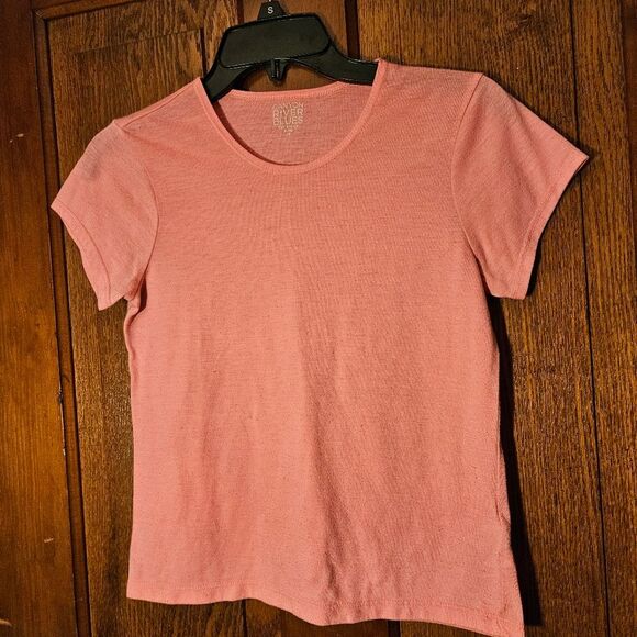 Canyon River Blues Junior Girls’ XL Pink Short Sleeve Vneck T-Shirt Summer - Picture 1 of 5